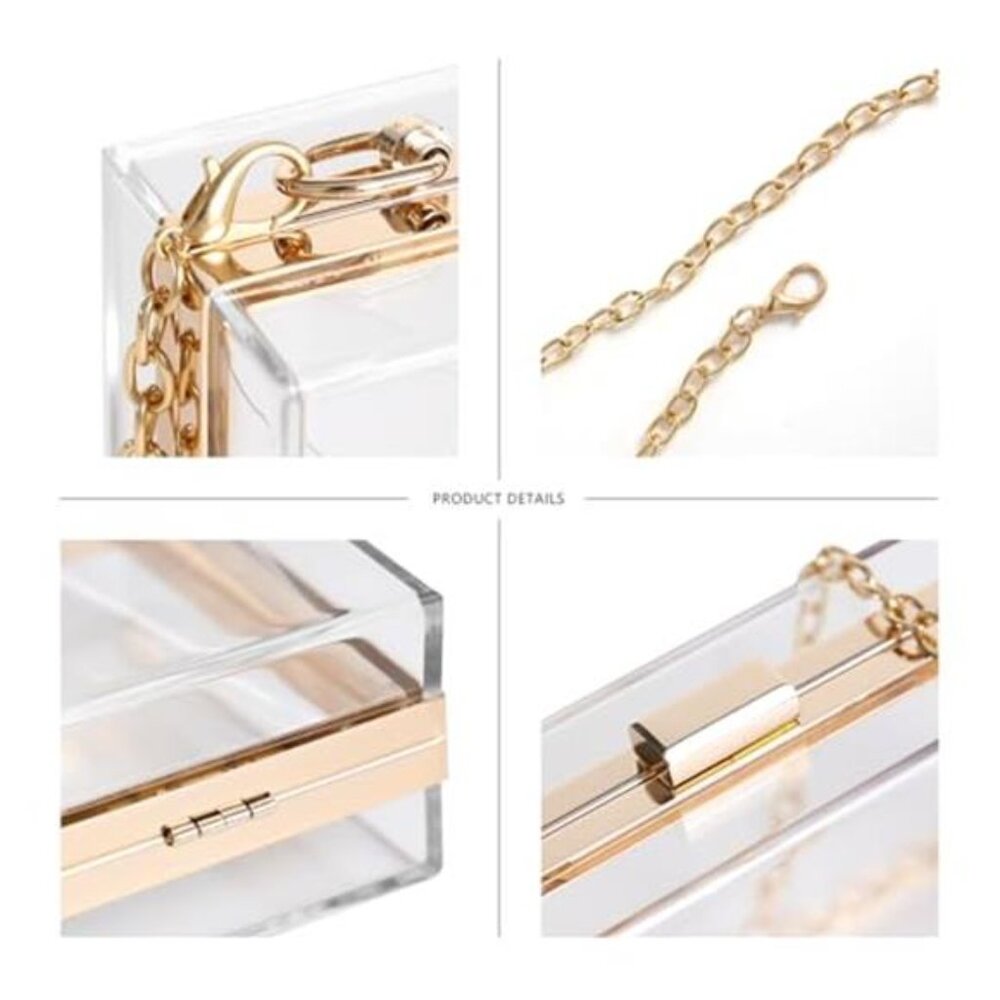 COMPLETELY CLEAR Transparent Clutch Purse Women's Novelty Hand Bag - Picture 5 of 6